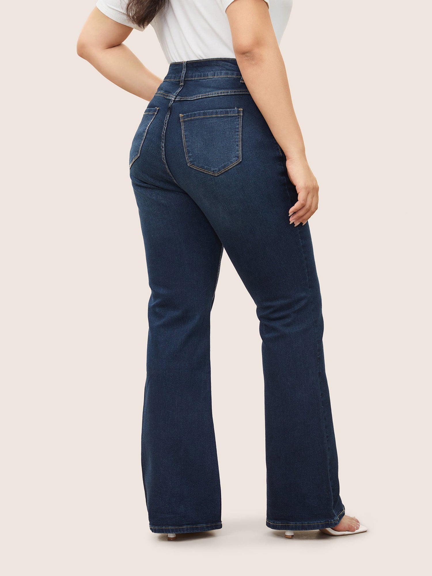 Bootcut Very Stretchy Mid Rise Medium Wash Sculpt Waist Jeans