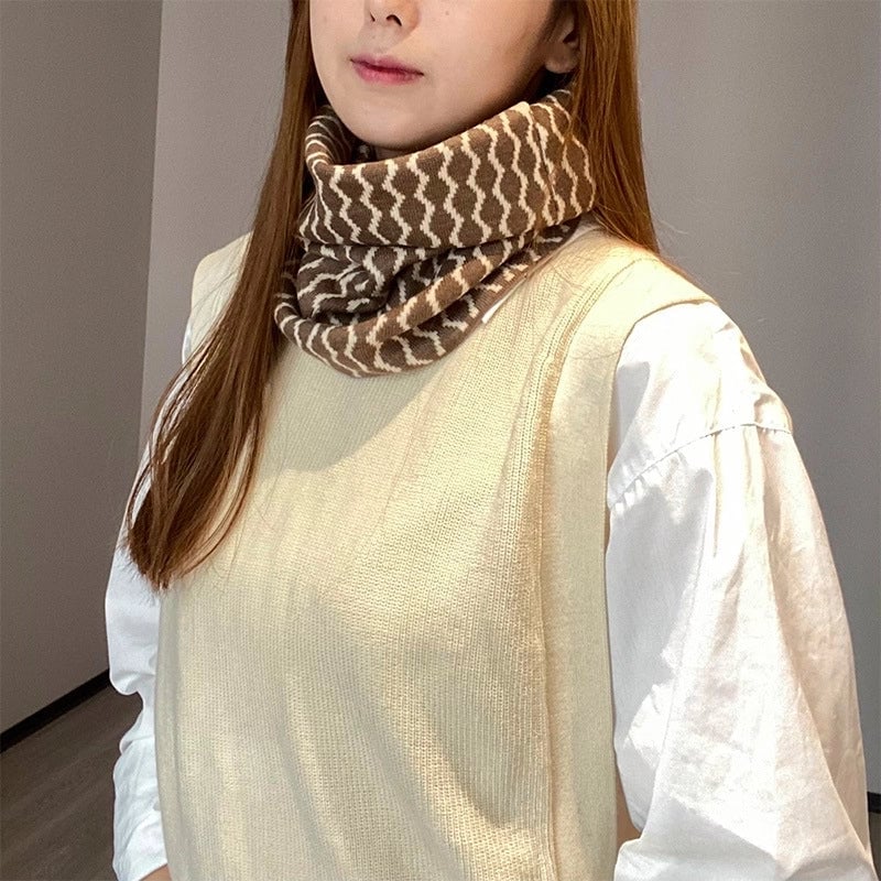 Unisex Minimalist Solid Color Polyester Crochet Lace Scarf Mask