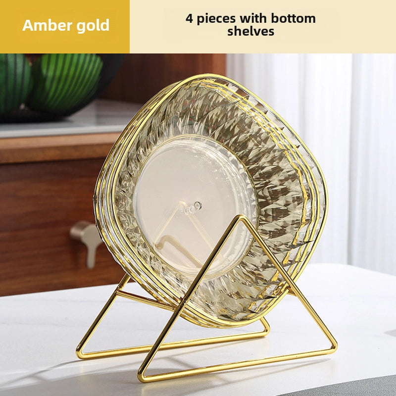 Light Luxury Transparent High-grade Bone Spitting Dish Household Dining Table Bone Dish Food Grade Snack Dish Fruit Dish Candy Nut Dish