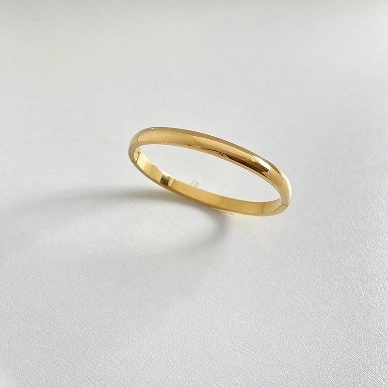 Minimalist Solid Color 304 Stainless Steel 16K Gold Plated White Gold Plated Gold Plated Bangle In Bulk