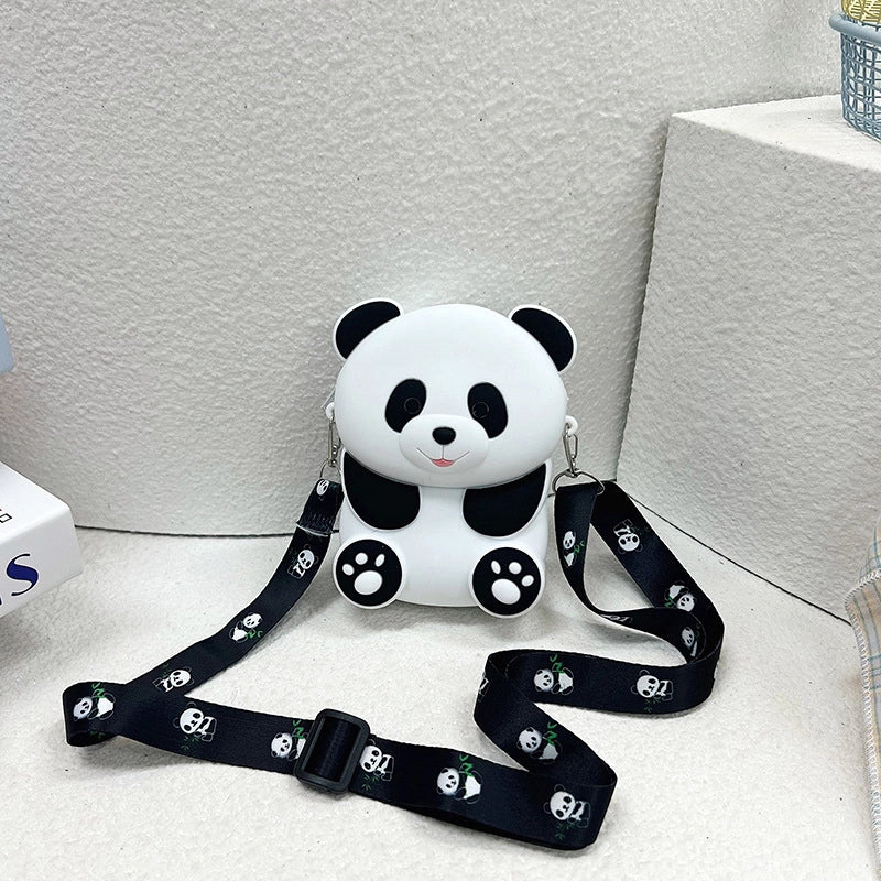 Women's Medium Silica Gel Animal Cute Round Zipper Crossbody Bag