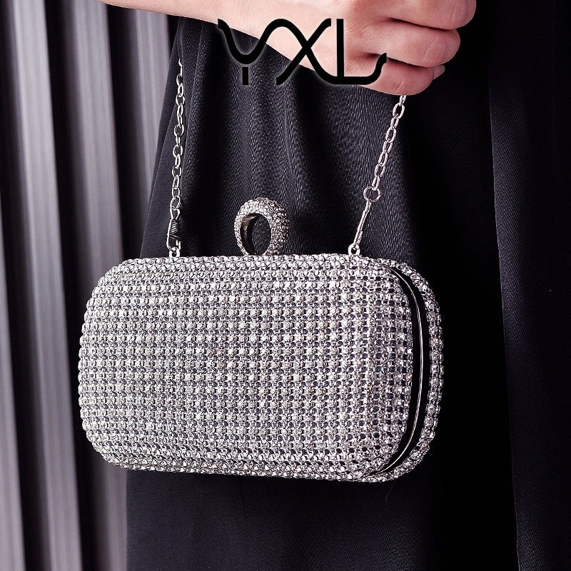 Silver Black Gold Polyester Solid Color Oval Evening Bags
