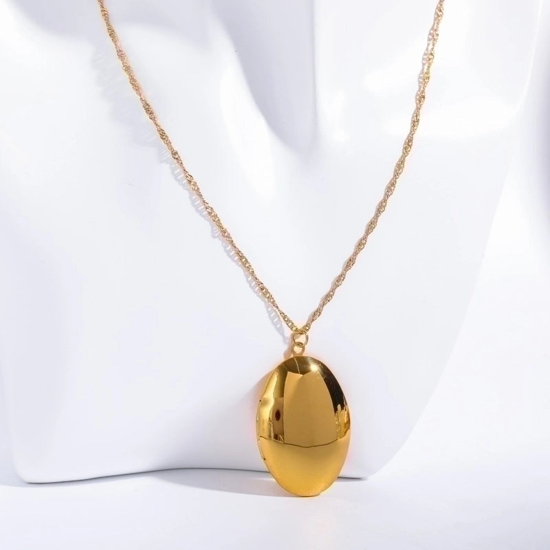 Casual Vintage Style Classic Style Heart Shape 304 Stainless Steel 18K Gold Plated Plating Stainless Steel Necklaces