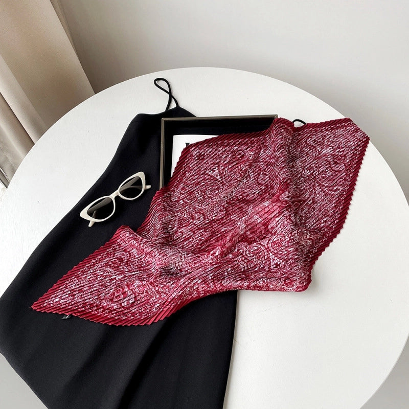 Women's Elegant Lady Leopard Polyester Tie-dye Silk Scarf