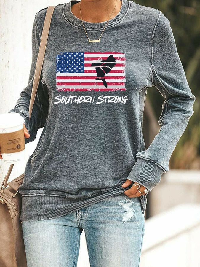 Women's Southern Strong Printed Casual Sweatshirt