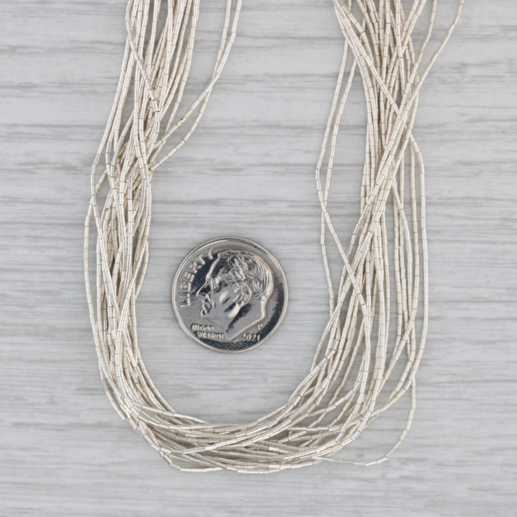 Vintage Native American Liquid Silver Chain Necklace Sterling Silver 23.5