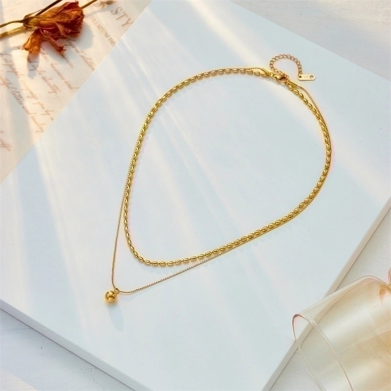 Fashion Geometric 304 Stainless Steel 18K Gold Plated Plating Stainless Steel Necklaces
