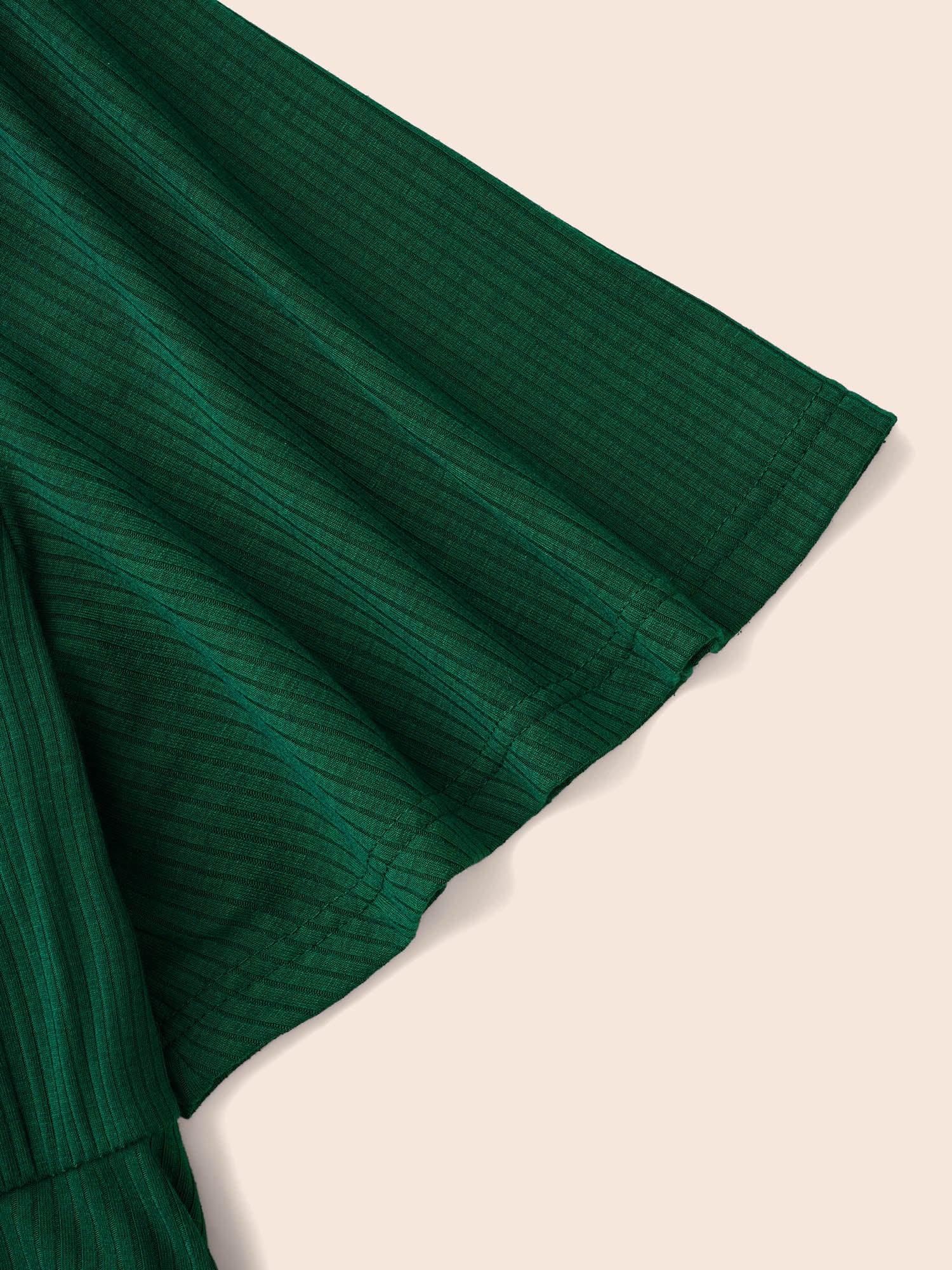 Metal Detail Keyhole Ruffle Sleeve Jersey Top