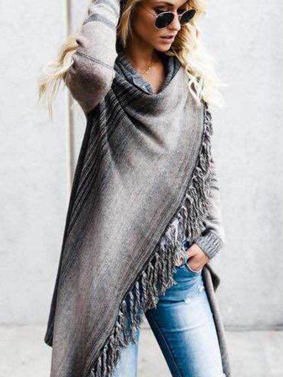 Striped Shawl Sweater