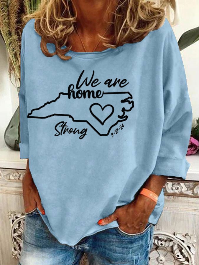 Women's North Carolina We Are Strong Printed Casual Sweatshirt