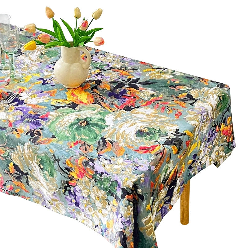 Retro Flower Polyester Tablecloths