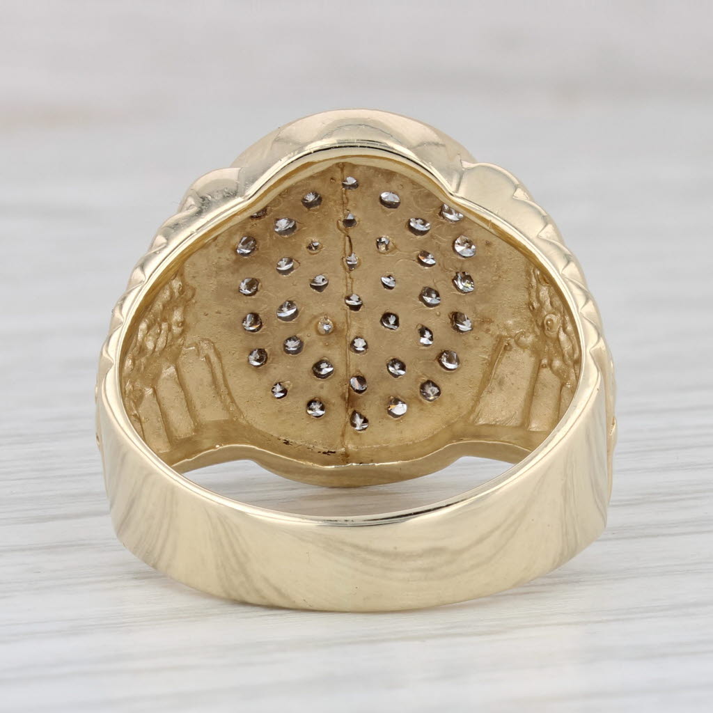 0.80ctw Pave Diamond Cluster Ring 10k Yellow Gold Size 10