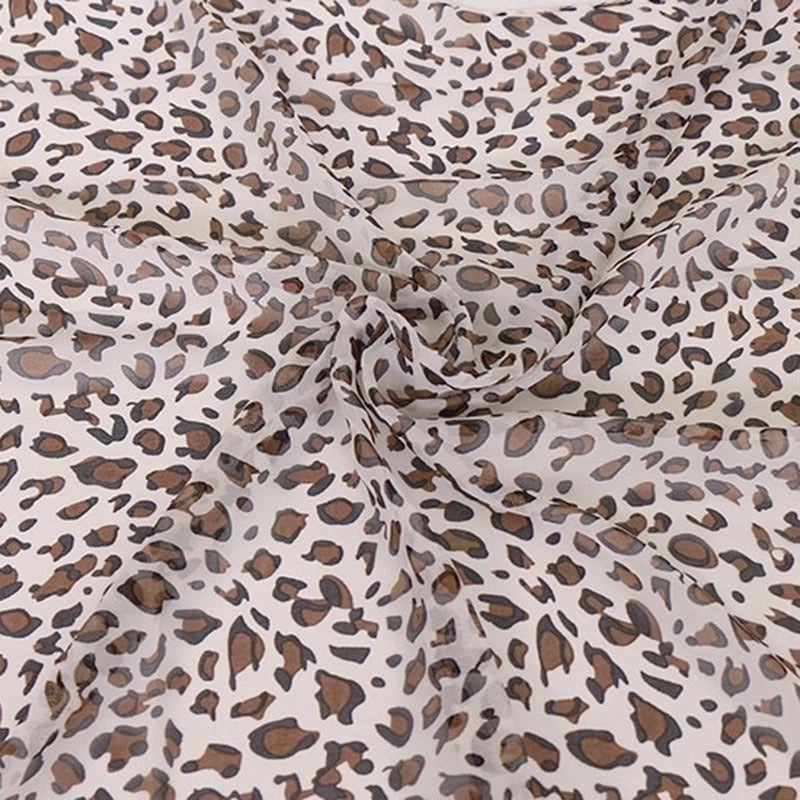 Women's Sweet Leopard Chiffon Printing Silk Scarf