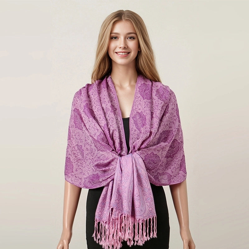 Women's Elegant Basic Solid Color Polyester Shawl