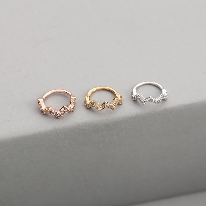 1 Piece Nose Rings & Studs Fashion Round Brass Inlay Zircon