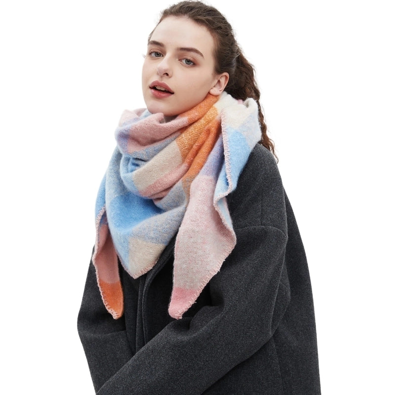 Women's Casual Minimalist Lattice Polyester Scarf