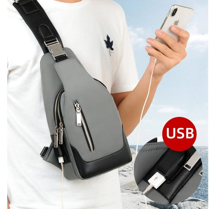 Men's Classic Style Sports Solid Color Oxford Cloth Waist Bags