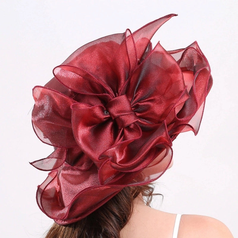 Sun Hat Women's Sun Hat Sun Protection UV Protection Spring And Summer Cool Hat Gauze Hat Beach Hat Organza Bow