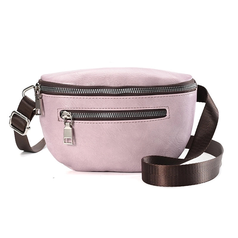3 Pieces Women's Fashion Solid Color Pu Leather Waist Bags