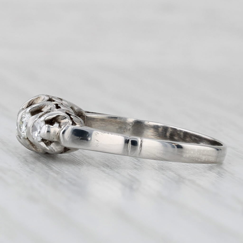 Vintage 0.31ctw Diamond Ring Platinum Wedding Anniversary Band Size 6.25
