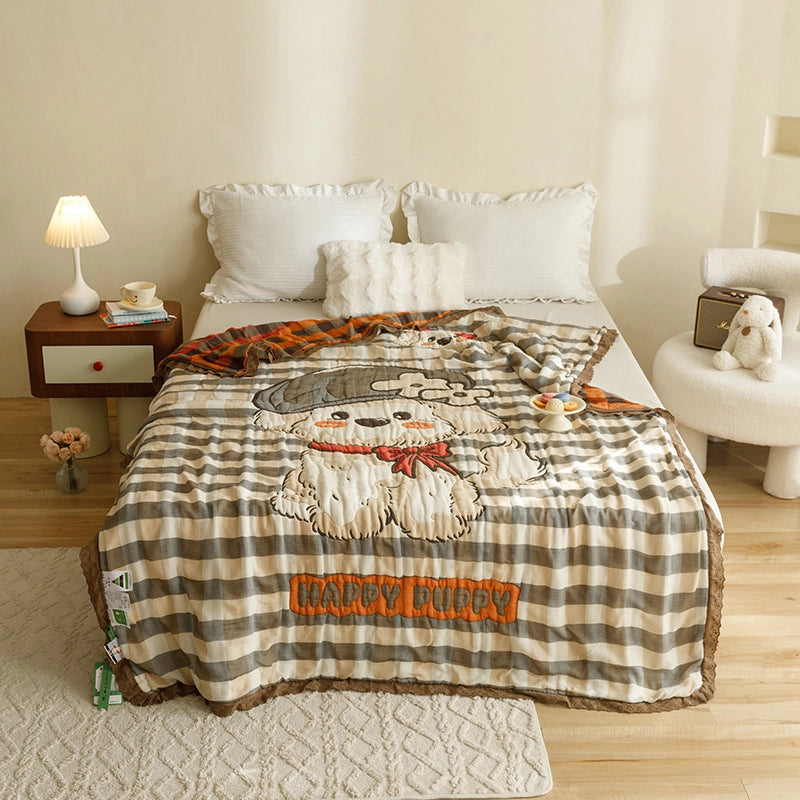 Cute Animal Cartoon Cotton Summer Blanket Bedding