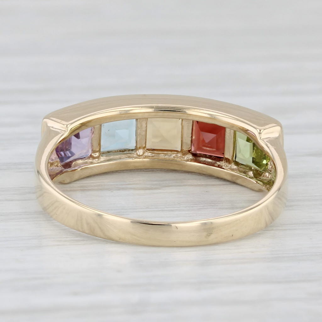 1.89ctw Gemstone Rainbow Ring 10k Yellow Gold Size 7.25 Stackable