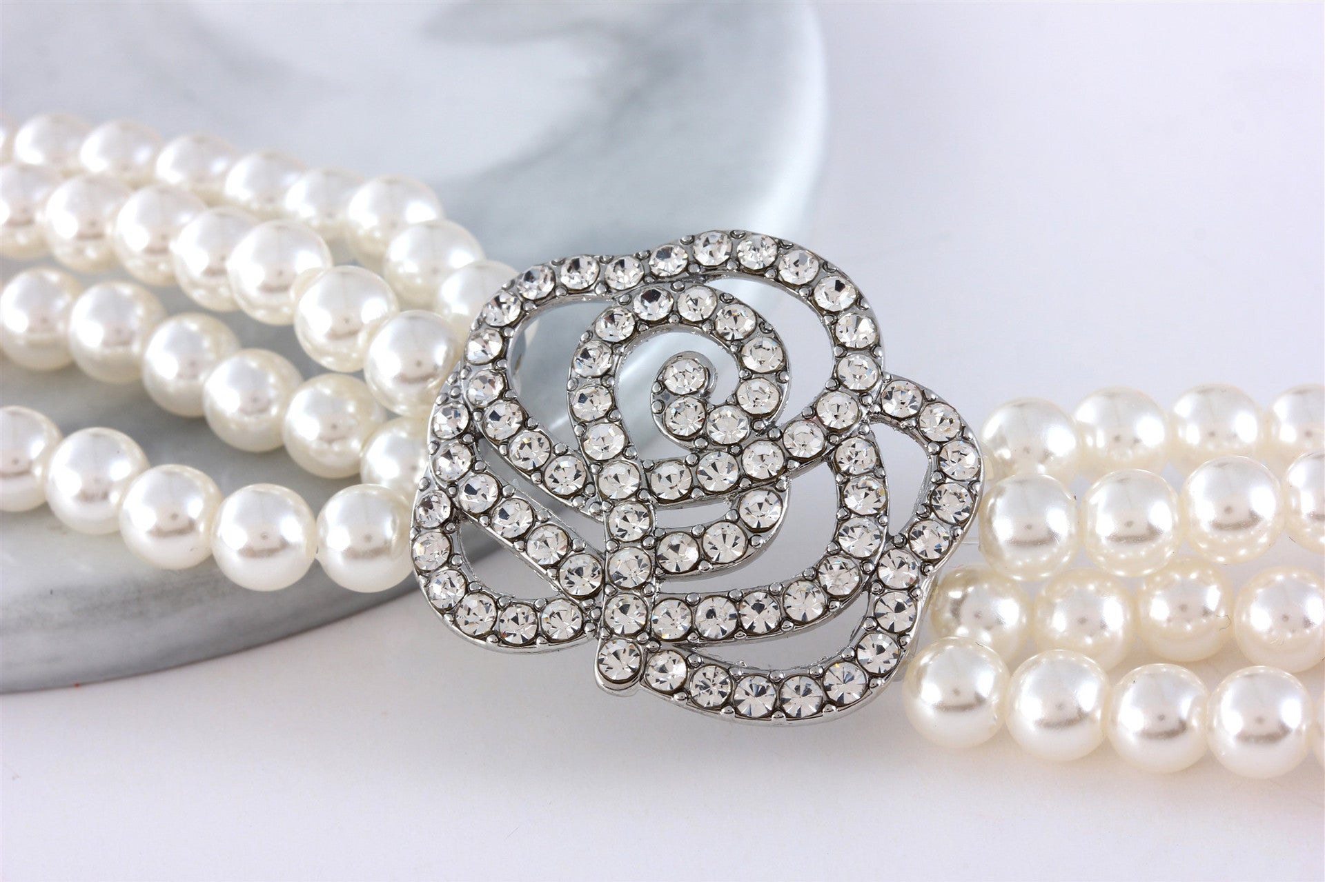 Flower Pattern Pearl Dog Cat Collar