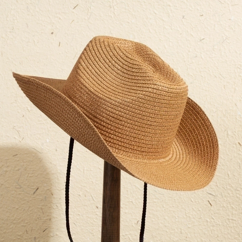 Unisex Casual Solid Color Wide Eaves Straw Hat