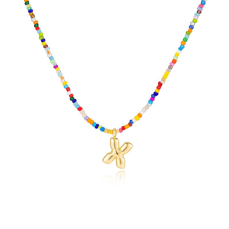 🌈 Letter Beaded Necklace for Women🔤A-Z