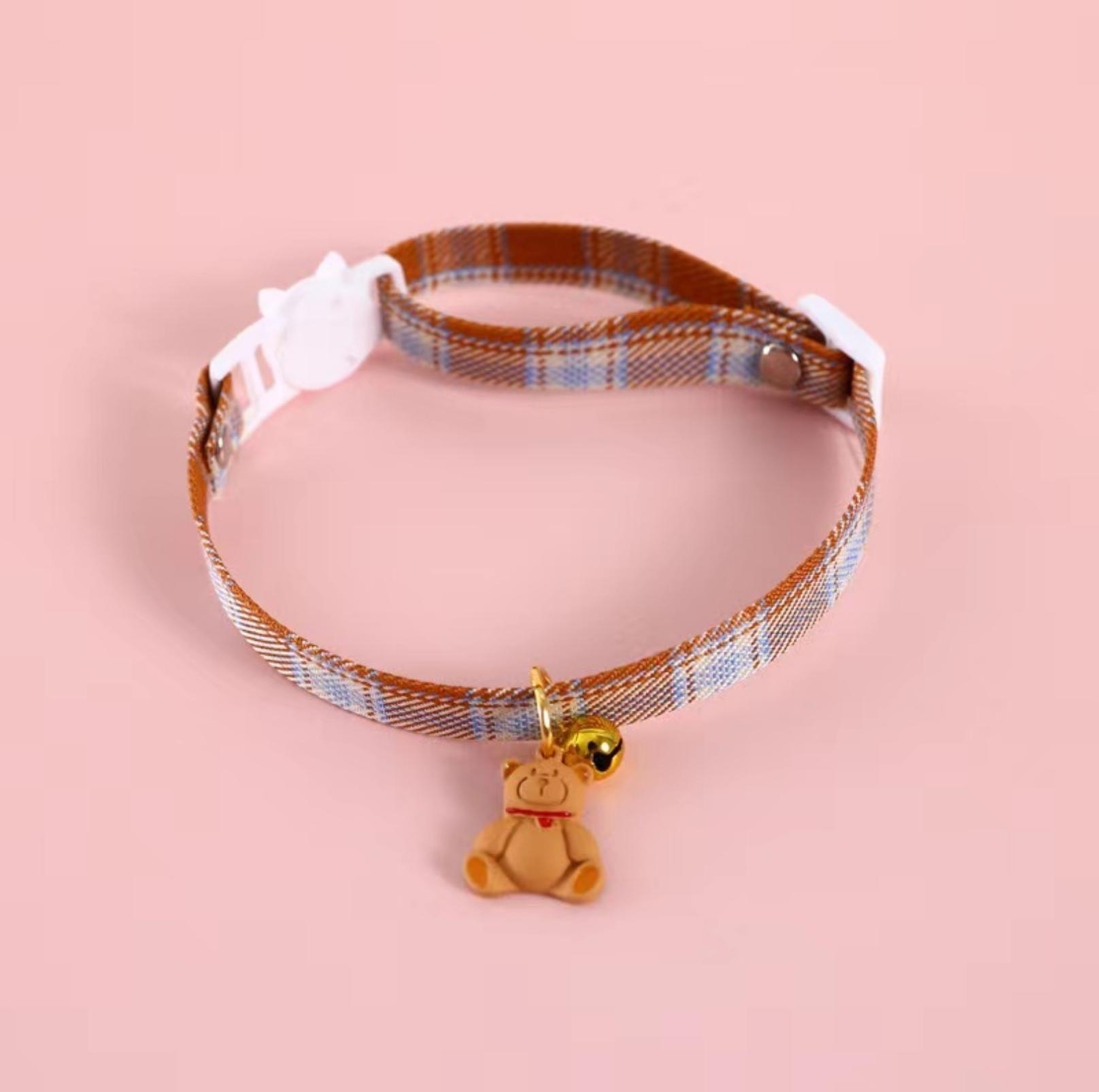 Cute Cherry And Bear Styled Pet Collar - Adjustable Neck Size