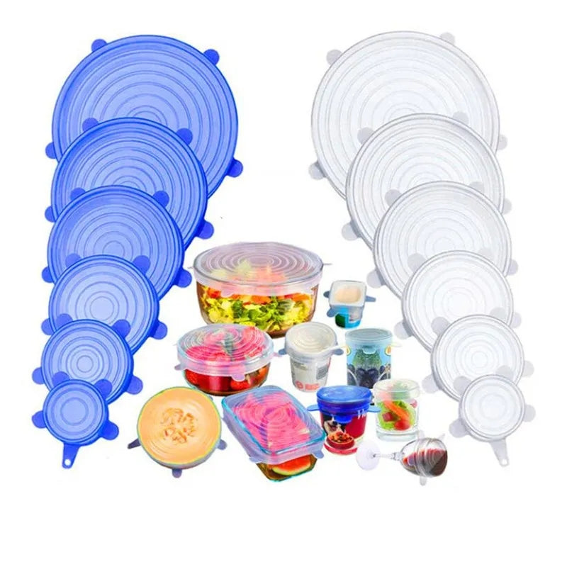 PACK OF 6 SILICONE LIDS