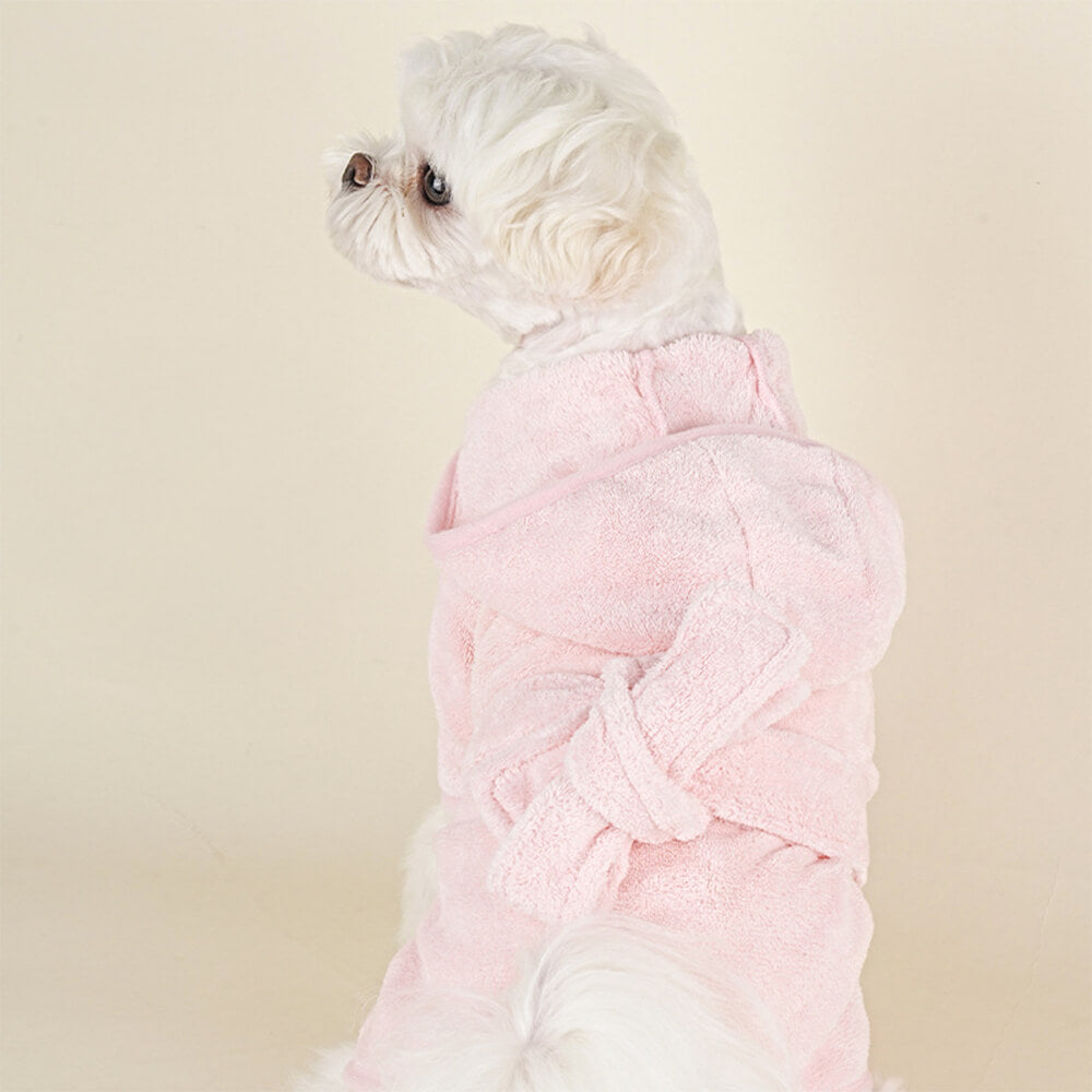 Thick Soft Absorbent Skin-Friendly Pet Hooded Bathrobe Towel