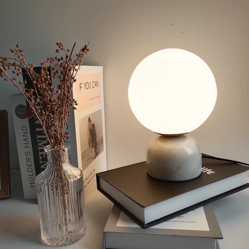 Minimalist Globe Table Lamp with High quality MARBLE Base