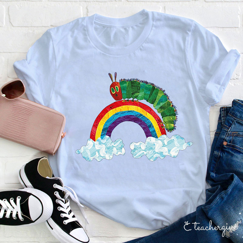 The Very Hungry Caterpillar Rainbow Teacher T-Shirt