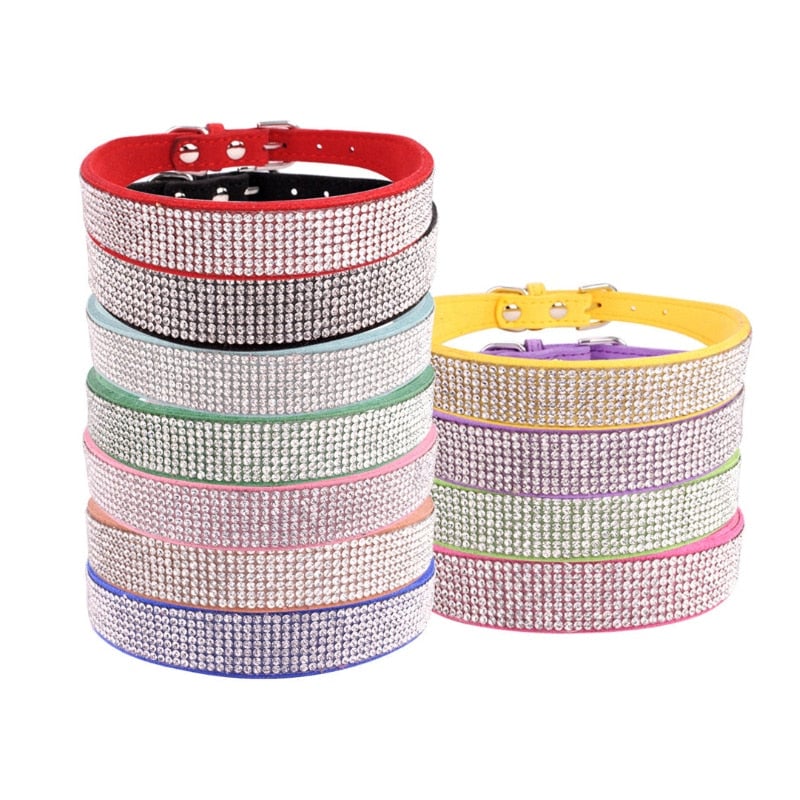 Crystal Buckled Dog Collar