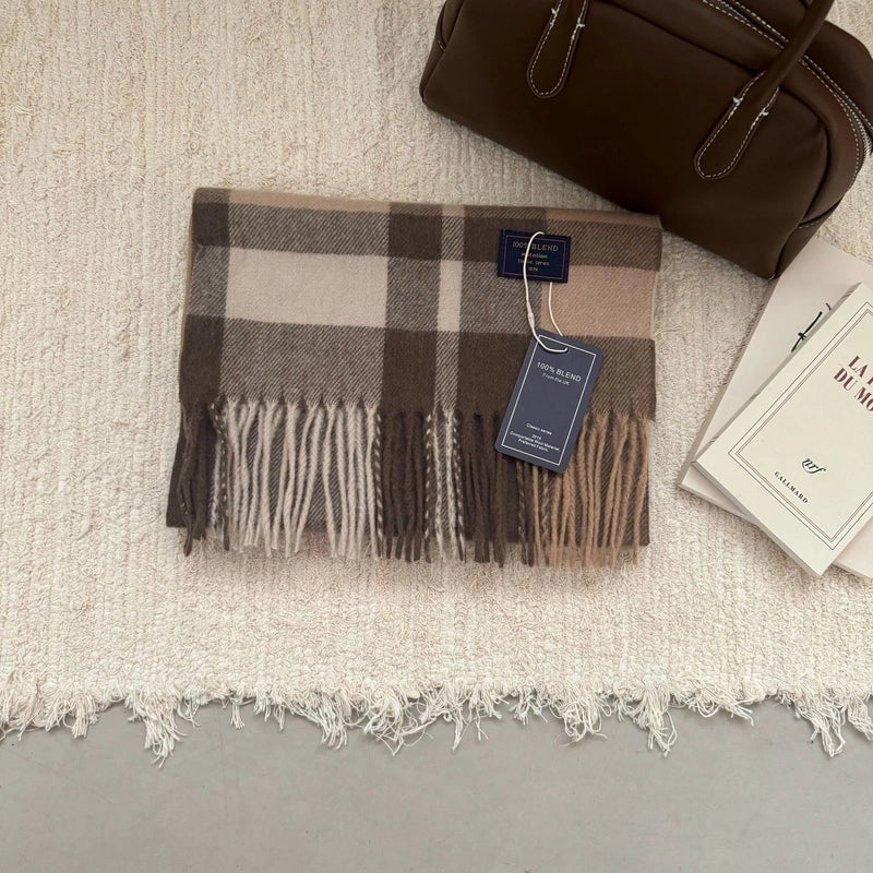 Unisex Minimalist Lattice Imitation Cashmere Scarf