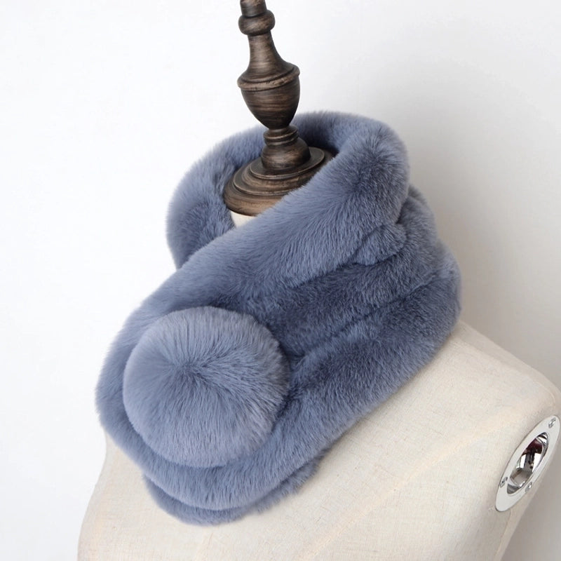 Unisex Elegant Vintage Style Solid Color Imitation Fur Scarf