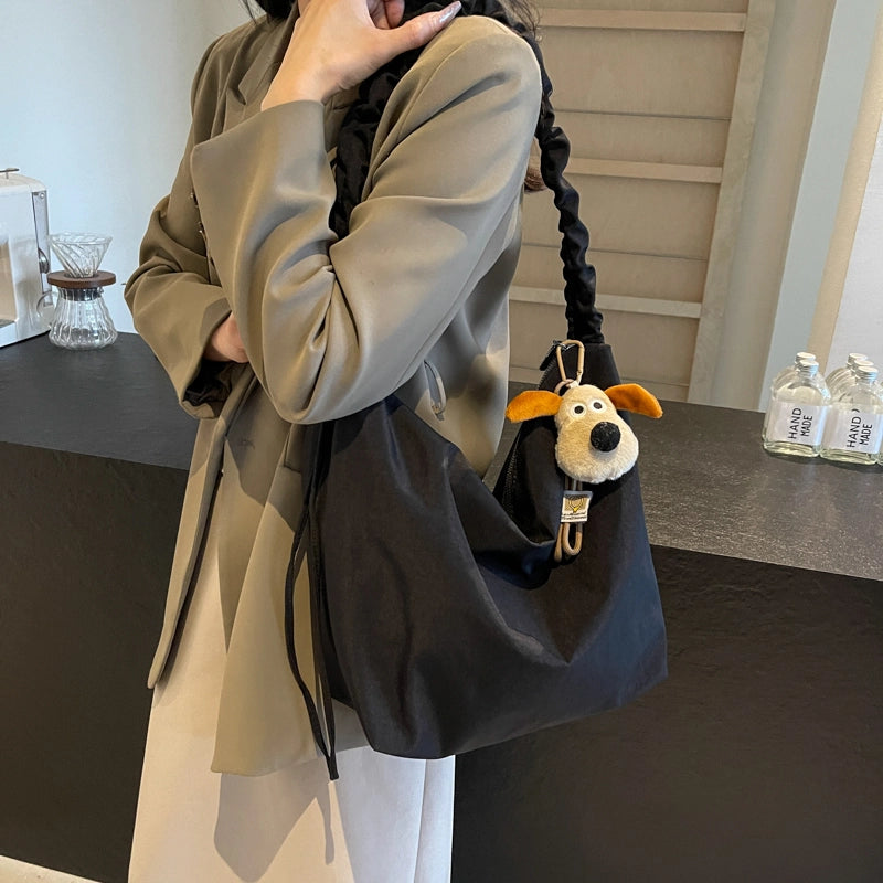 Women's One Size Nylon Solid Color Beach Sewing Thread Square Zipper Crossbody Bag