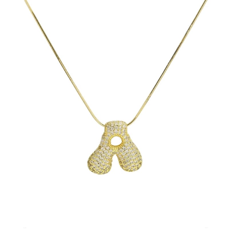 Minimalist Classic Style Letter Copper Plating 18K Gold Plated Pendant Necklace