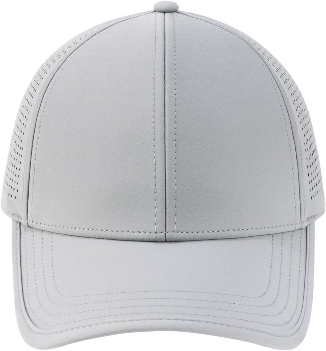 BOTVELA Men Structured Baseball Cap Side Laser Cut Vented Performance Hat for Outdoor Activities
