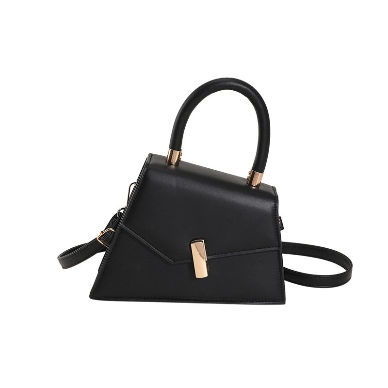 Women's Medium Pu Leather Solid Color Streetwear Lock Clasp Handbag Crossbody Bag