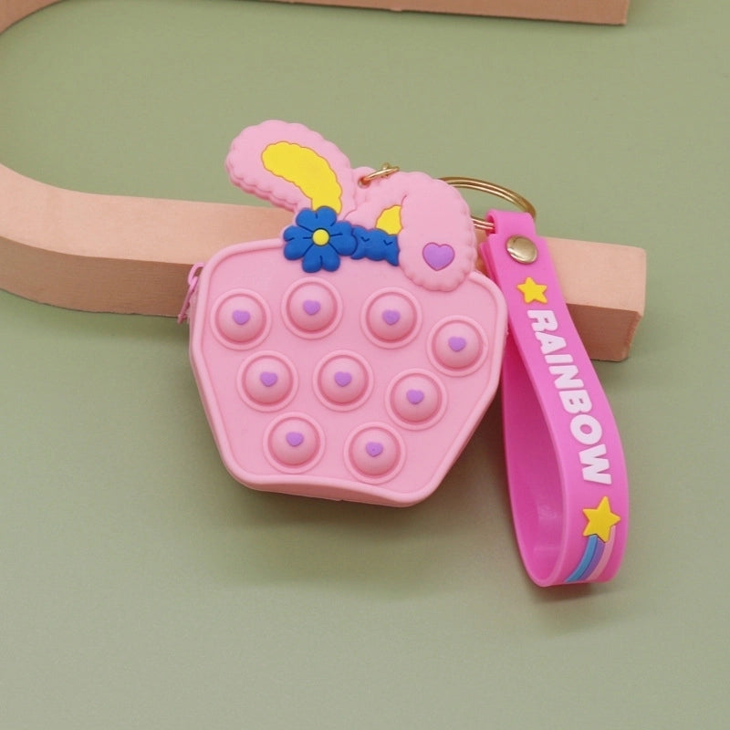Kid's Medium Silica Gel Fruit Cute Profiled Zipper Crossbody Bag