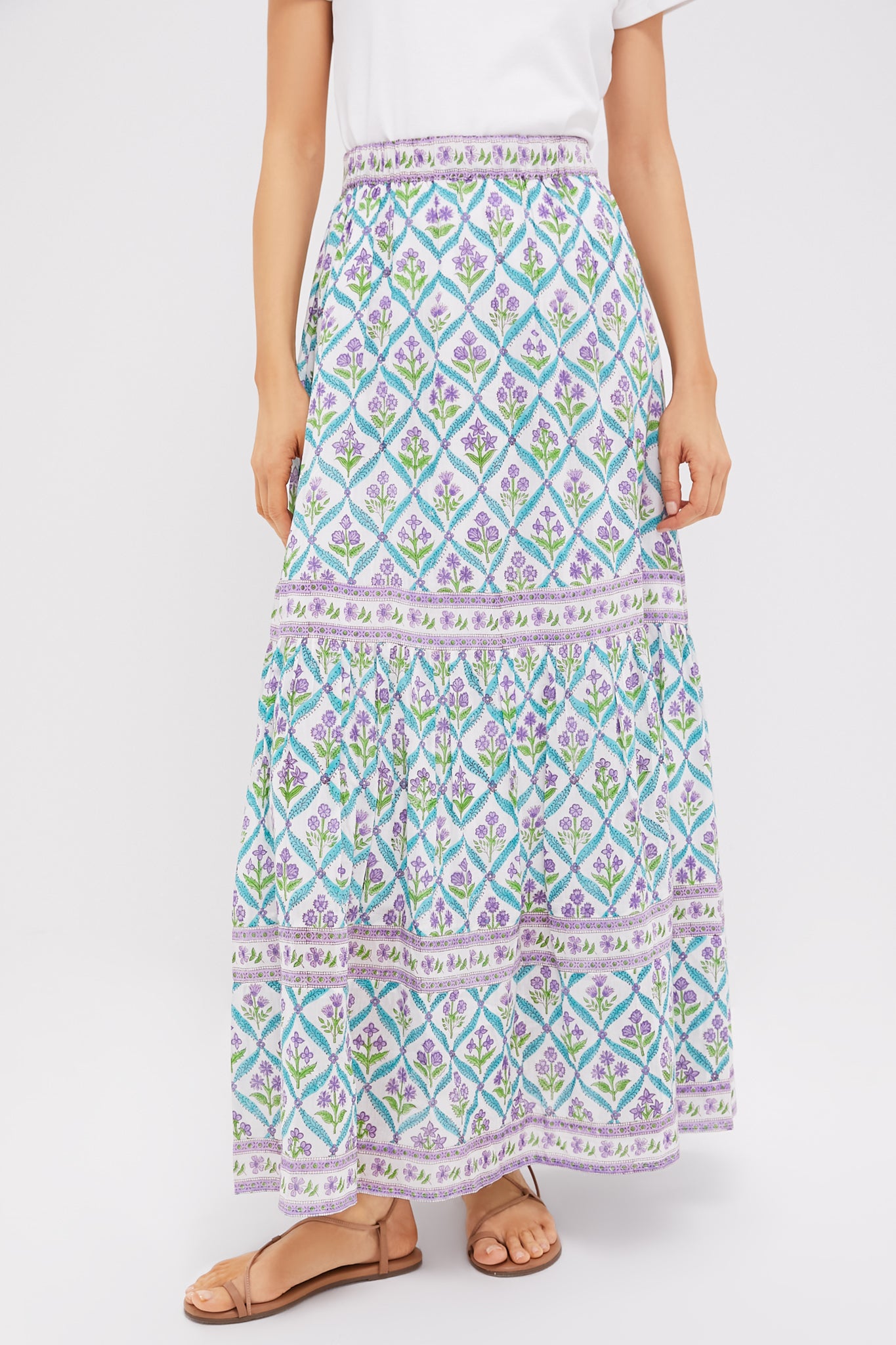 Turquoise Purple Diamond Sutton Maxi Skirt