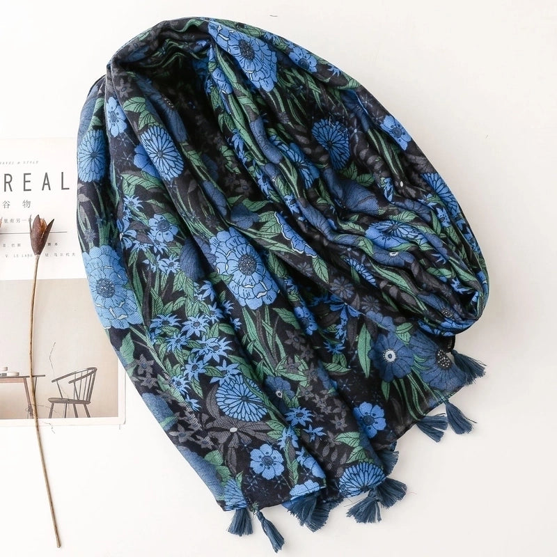 Women's Fashion Color Block Polyester Winter Scarves