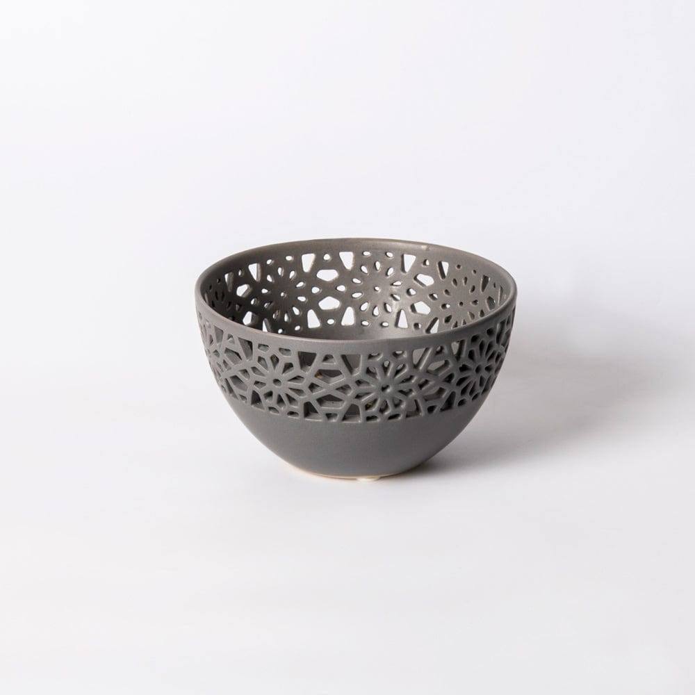 Mesh Ceramic Bowl Small - Grey