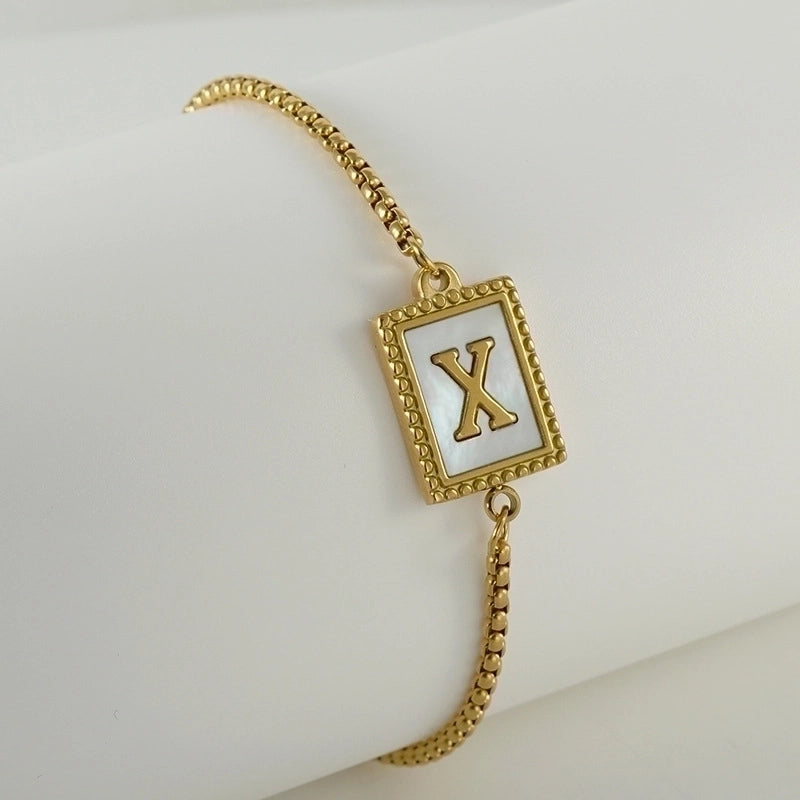 Fashion Letter 304 Stainless Steel Shell Stainless Steel Bracelets In Bulk