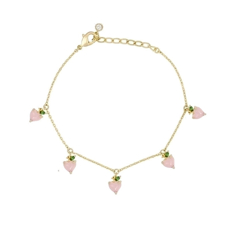 Copper Cable Chain Inlaid Zircon Fruit Artificial Gemstones Bracelets