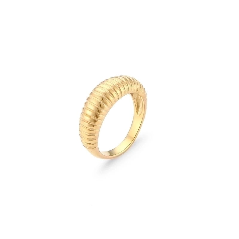 Minimalist Geometric 304 Stainless Steel 18K Gold Plated Rings