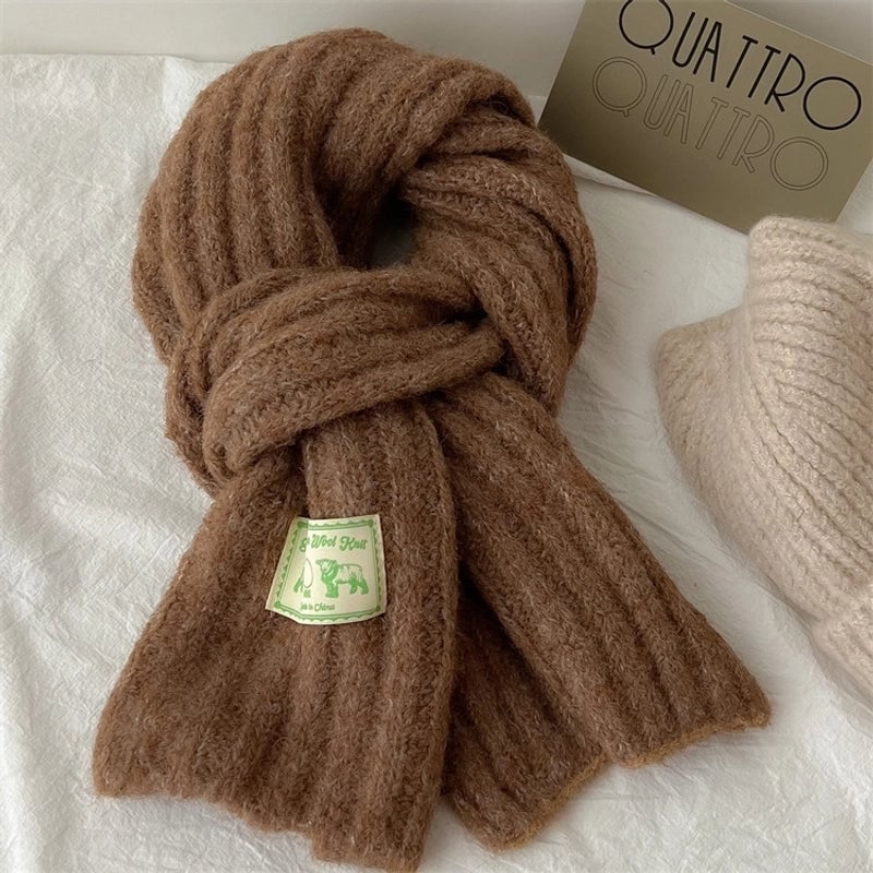 Women's Elegant Solid Color Knit Scarf