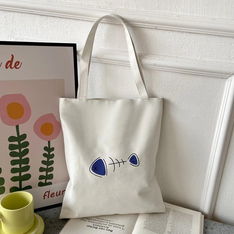 Women's Preppy Style Letter Oxford Cloth Shopping Bags